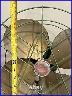 Vintage 1930s Emerson Junior Desk Fan 2660-B With Gold Blades Working (10A)