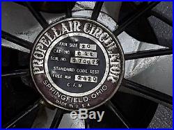 Vintage 1930s PROPELLAIR CIRCULATOR FAN, Springfield, OH Antique wall, ceiling
