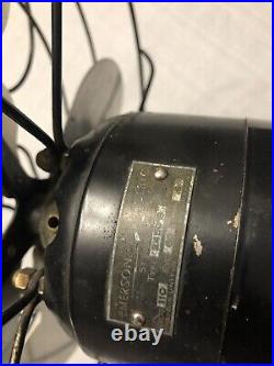 Vintage 1940's Emerson Electric 2450B 10 Metal Blade Oscillating Fan Works