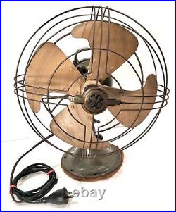 Vintage 1940's General Electric Oscillating Vortalex Fan 4 Blade 3 Speed Working