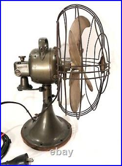 Vintage 1940's General Electric Oscillating Vortalex Fan 4 Blade 3 Speed Working