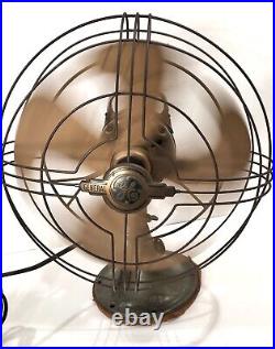 Vintage 1940's General Electric Oscillating Vortalex Fan 4 Blade 3 Speed Working