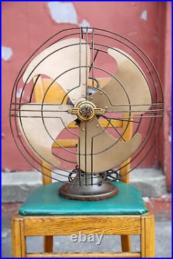 Vintage 1940s General Electric Vortalex Oscillating Fan 16 Blade industrial