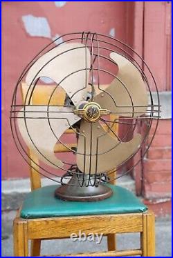 Vintage 1940s General Electric Vortalex Oscillating Fan 16 Blade industrial