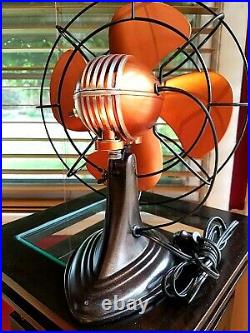 Vintage 1950's Art Deco Westinghouse Electric Fan, Copper Color, Refurbished