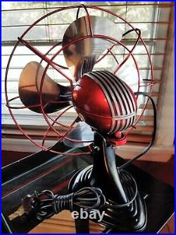 Vintage 1950's Westinghouse Cherry Bomb Red Electric Fan Art Deco, Refurbished