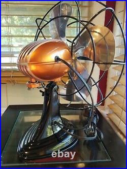 Vintage 1950's Westinghouse Copper Electric Fan Art Deco, Refurbished