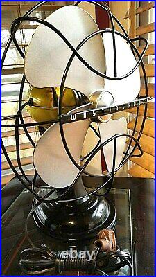 Vintage 1950's Westinghouse Electric Fan Art Deco, Candy Yellow, Refurbished