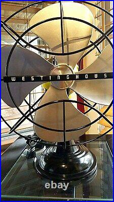Vintage 1950's Westinghouse Electric Fan Art Deco, Candy Yellow, Refurbished