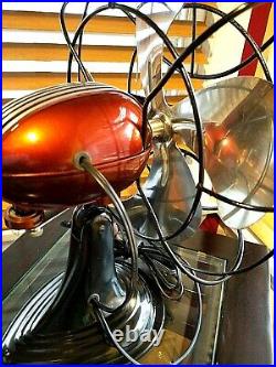 Vintage 1950's Westinghouse Electric Fan Art Deco, Dark Rootbeer, Refurbished