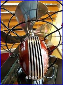 Vintage 1950's Westinghouse Electric Fan Art Deco, Dark Rootbeer, Refurbished