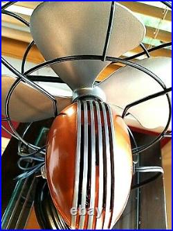 Vintage 1950's Westinghouse Electric Fan Art Deco, Hard Candy Orange, Refurbished