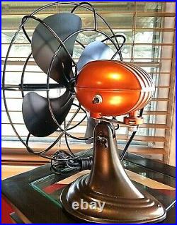 Vintage 1950's Westinghouse Electric Fan Art Deco, Pearl Orange Refurbished