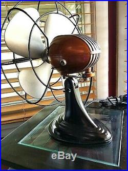 Vintage 1950's Westinghouse Electric Fan Art Deco, Root Beer color, Refurbished