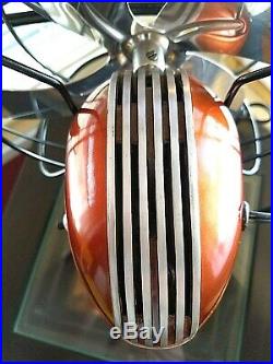 Vintage 1950's Westinghouse Electric Fan Art Deco, Rootbeer color, Refurbished