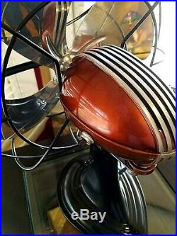 Vintage 1950's Westinghouse Electric Fan Art Deco, Rootbeer color, Refurbished
