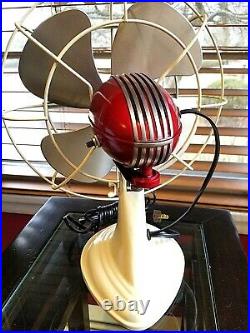 Vintage 1950's Westinghouse Electric Fan Art Deco, Strawberry Cream, Refurbished