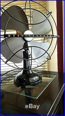 Vintage 1950's Westinghouse Electric Fan Art Deco, Sunset Yellow, Refurbished