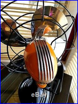 Vintage 1950's Westinghouse Electric Fan Art Deco, Tangerine, Refurbished