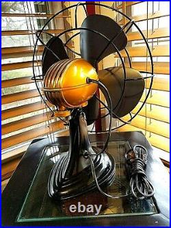 Vintage 1950's Westinghouse Electric Fan Art Deco, Tangerine, Refurbished