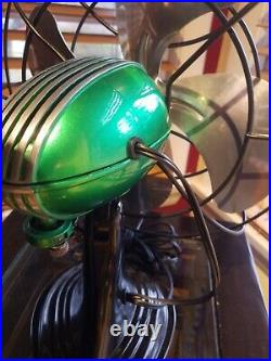 Vintage 1950's Westinghouse Emerald Green Electric Fan Art Deco, Refurbished