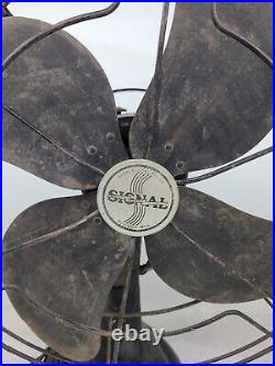 Vintage 22 Antique Signal Electric Co 1251 Black Electric Metal Fan (TESTED)