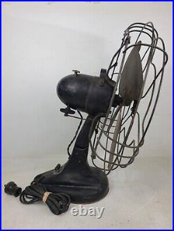 Vintage 22 Antique Signal Electric Co 1251 Black Electric Metal Fan (TESTED)