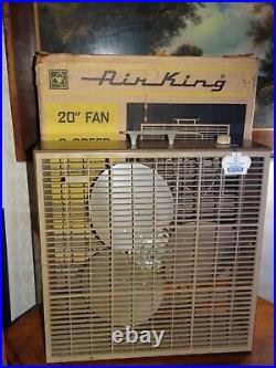 Vintage Air King 20 3 Speed Box Fan Brown & Tan with Original Box PL 20P Antique