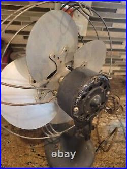 Vintage Airliner Edison Manufacturing Electric Table Fan Working 10 Blade 110