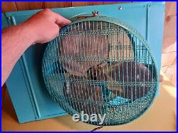 Vintage Alaskan reversible rotatable metal cage 4 speed window fan