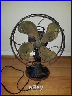 Vintage Antique 1920s EMERSON ELECTRIC FAN Brass Blades 29646 WORKS GREAT