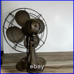 Vintage Antique 1930's Emerson Jr 12 Oscillating Electric Fan 2660-C Heavy Run