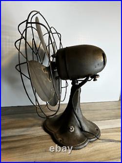 Vintage Antique 1930's Emerson Jr 12 Oscillating Electric Fan 2660-C Heavy Run