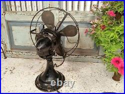 Vintage Antique Art Deco GEC Magnet Oscillating Variable Speed Electric Desk Fan