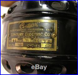 Vintage Antique Century 12 Brass Blade Electric Fan