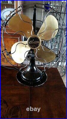 Vintage Antique Century 9 inch Brass Blade Electric Fan Restored