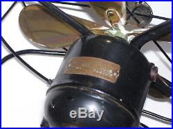 Vintage Antique DIEHL 1051 Brass Blade 10 1/2 Electric Fan