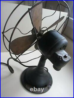 Vintage Antique Desk Table Top Fan Energex 5260 Brass Cast Iron