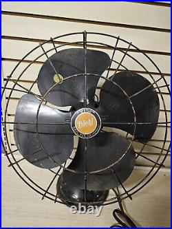 Vintage Antique Diehl Industrial Electric Fan Tested and Works Turns On Used