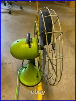 Vintage Antique Emerson Electric Cast Iron Neon Green Painted Fan Metal Blades