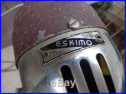 Vintage Antique Franklin Kent Eskimo Pedestal Floor Electric Oscillating Fan