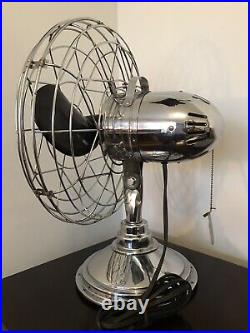 Vintage Antique Freshnd Aire Model 14 Chrome Fan With Bakelite Blades