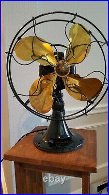 Vintage Antique Fully Restored Emerson 29646 Oscillator Fan Brass Blades 12 Fan