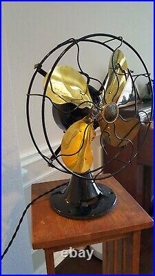 Vintage Antique Fully Restored Emerson 29646 Oscillator Fan Brass Blades 12 Fan