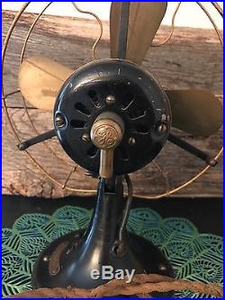 Vintage Antique GE Whiz Fan Brass Blade Electric 1920s Works