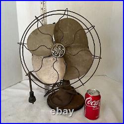 Vintage Antique General Electric GE 14 4-Blade 3-Speed Cage Fan Tested/Working