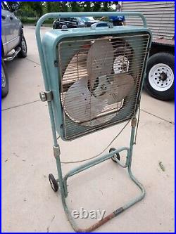 Vintage, Antique, International Saint Louis Box Fan With Stand, 3 Speed, Works