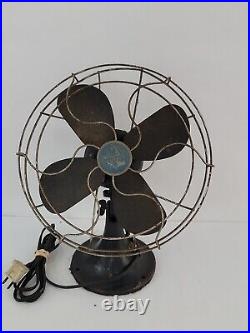Vintage Antique Old GE General Electric Oscillating 12 Fan 2450-G Needs Cleaned