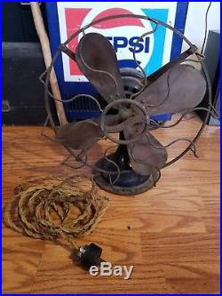 Vintage/Antique Westinghouse Electric 12 Brass Blade And Cage Fan. Working