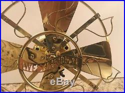 Vintage Antique brass Westinghouse electric fan 8 blade 1912 restored